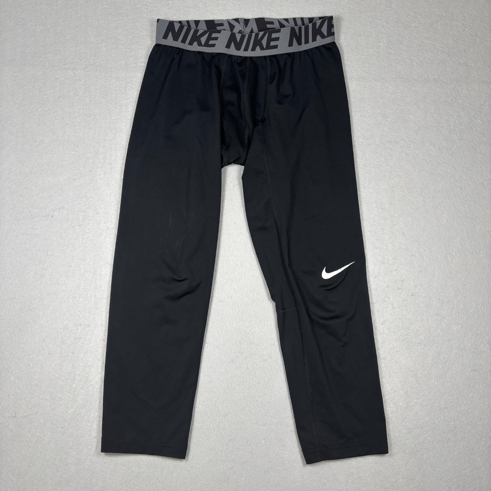 Nike Dri-Fit Men's Compression Leggings Size Small Black 21" Inseam Workout Pant